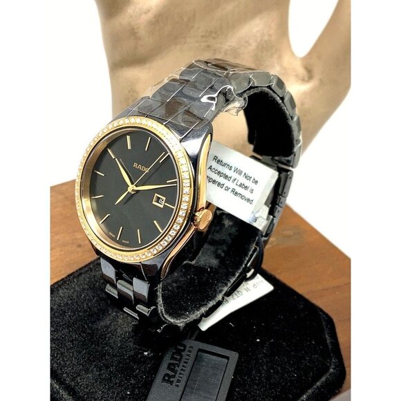 Rado Womens Watch R32123152 Hyperchrome Swiss Quartz Diamond Bezel Black… - Picture 2 of 13